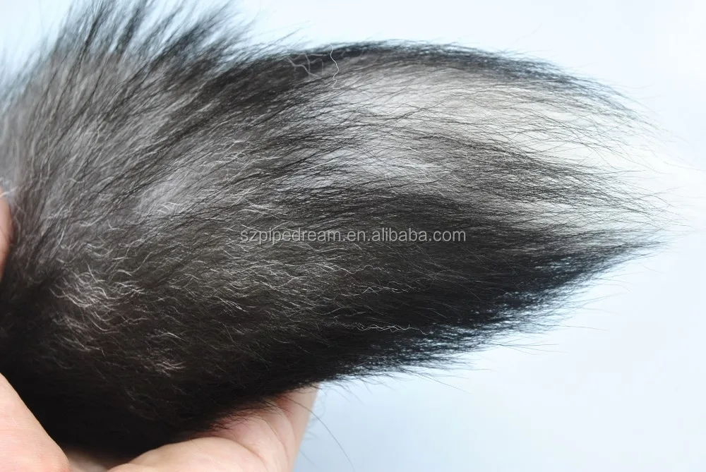 Силиконовая анальная пробка Lola Games Emotions Shaggy с хвостом, серый 4050-01lola - Lola Toys - Анальные пробки с хвостом - Купить