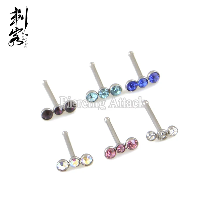 316L Surgical Steel with Gem Paved Crystal Top Magnetic Nose Stud