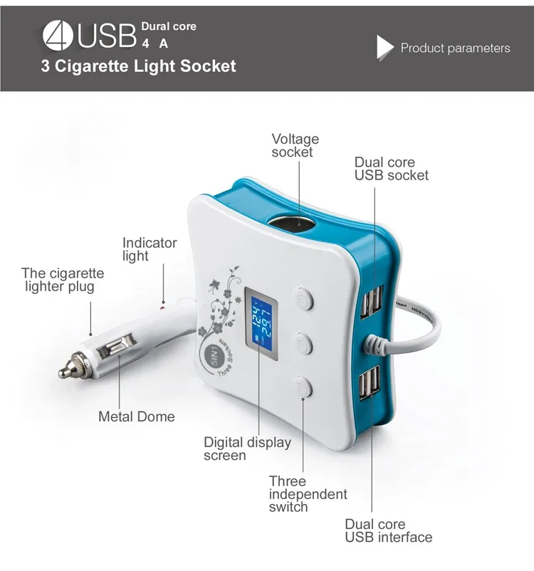 15 4 USB ports 3 cigarette sockets 5 IN 1 High speed cell USB phone car charger car battery charger New Arrival 5 IN 1 delicate Design High speed cell USB phone car charger 5V 2.1A, car battery charger car phone charger Wholesale triple promotional USB 5V 2.1A High speed cell iphone car charger, Shenzhen GXY Electronic Co., Ltd