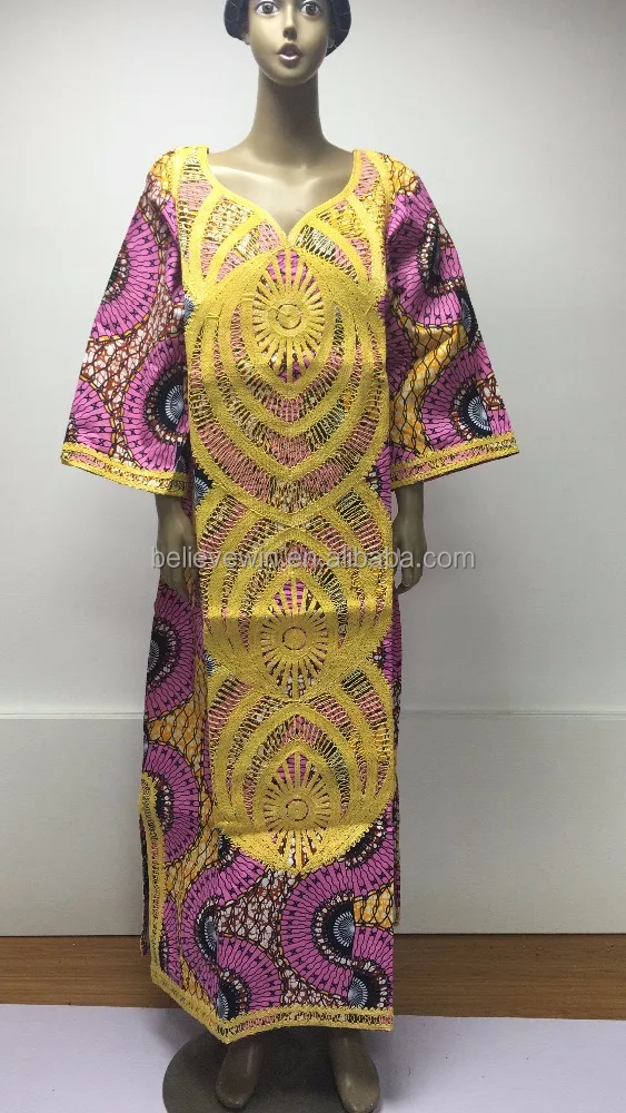 Top vente traditionnelle robe de broderie africaine bazin