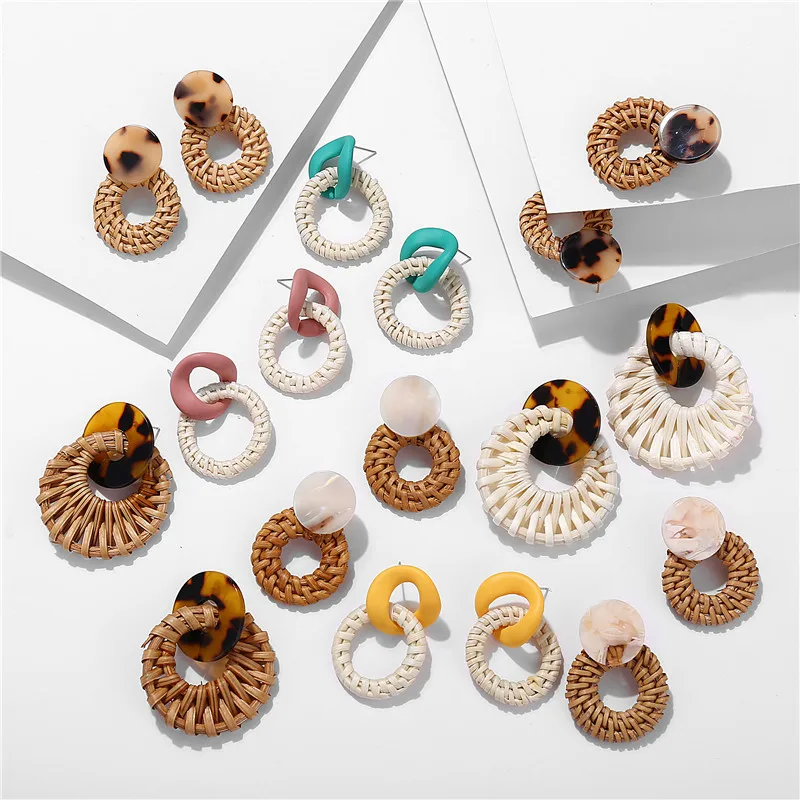 Artilady Fashion Geometric Jewelry Wholesale Women BOHO Drop Tortoiseshell Acrylic Rattan Earrings for birthstone gift
Artilady Fashion Geometric Jewelry Wholesale Women BOHO Drop Tortoiseshell Acrylic Rattan Earrings for birthstone gift