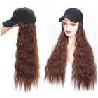Mengyun Hair Spot Sale Baseball Hat With Fluffy Hair For Sale Long Fluffy Kinky Hair Cap Wig For Women's