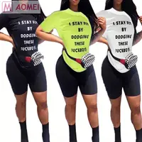 Q3001 wholesale summer casual letter top tee 2 piece t-shirt black pants setfor woman
Q3001 wholesale summer casual letter top tee 2 piece t-shirt black pants setfor woman