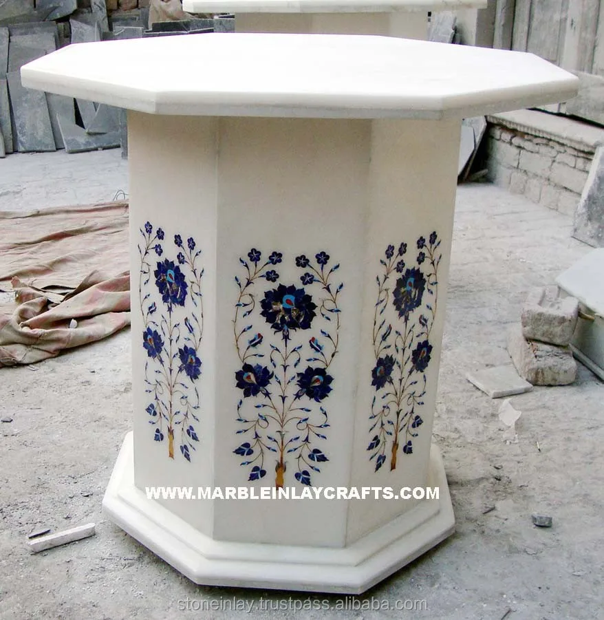 Handcrafted Marble Inlay Table Base