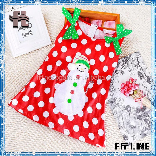 2015 Christmas Girls Sleeveless Cotton Dress Christmas New Year shirts