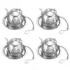 FT-021S Fashion Tea Ball Stainless Steel Loose Leaf Tea Strainer With Chain and Drip Trays Tea Infuser Strainer