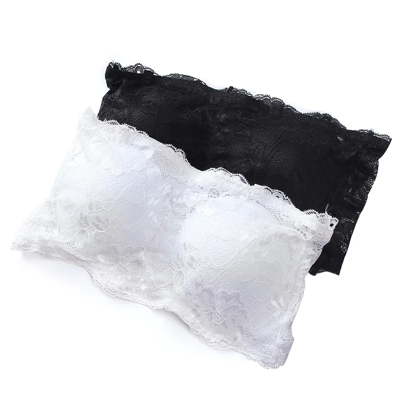 Invisible thick wrapped chest-type anti-slip lace closed breast top bra, Black white
Invisible thick wrapped chest-type anti-slip lace closed breast top bra, Black white