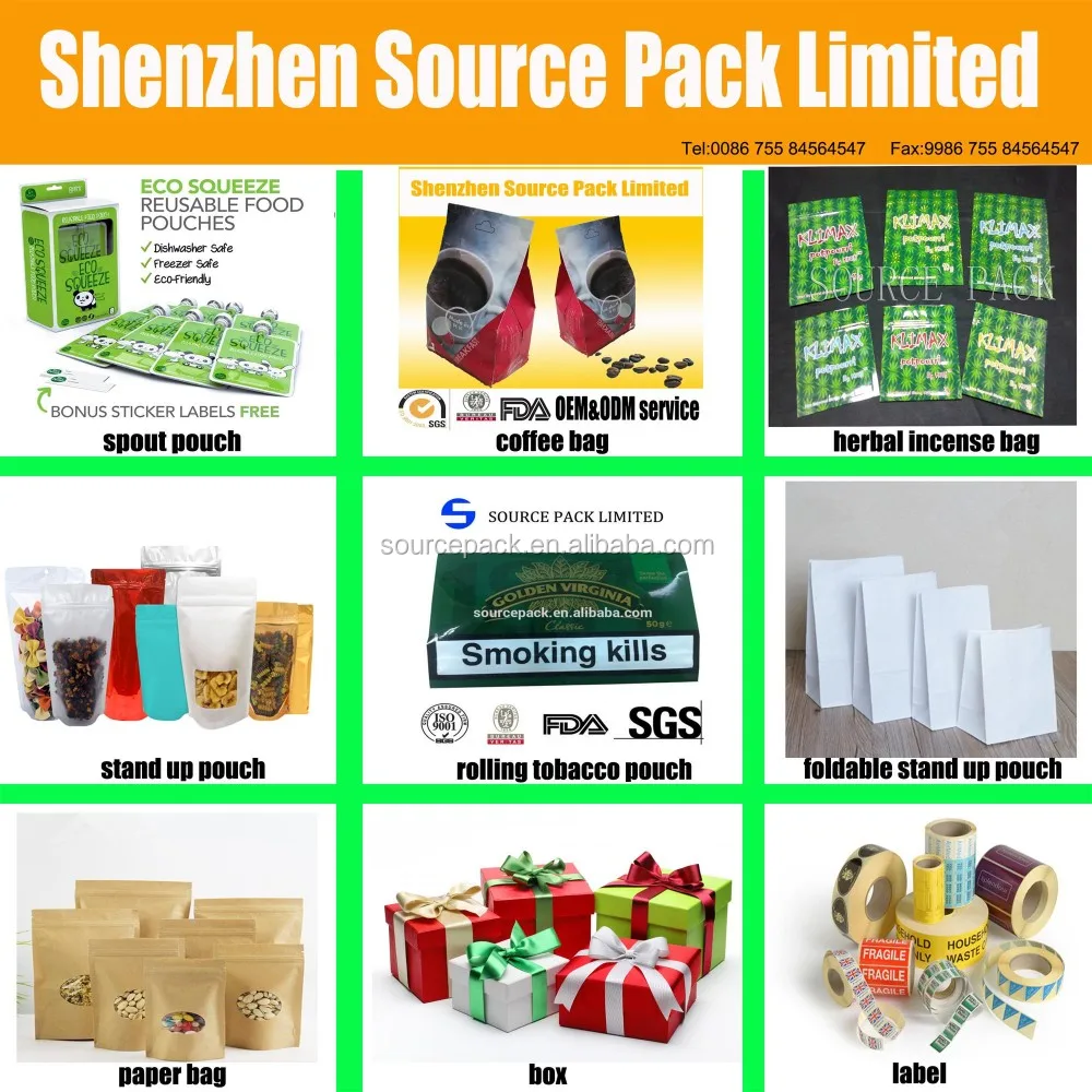 Wholesale Various Size Sealing Herbal Incense Bags from China