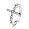 Thatsjewelry High Quality Side way Cross AAA Cubic Zirconia CZ Knuckle Ring