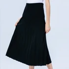 Hot Selling Casual Computer Knitted Women Long Pleated Cashmere Skirt