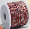 Colored polyester gold metallic round braided cord