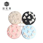 cheap ladies round flower ornament clutch bridal purse with chain