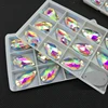 Zhejiang Pujiang Crystal AB Teardrop Silver Foiling Sew-on Flatback Crystal for Clothing