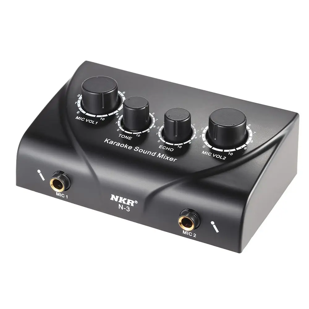Karaoke Sound Mixer Microphone Amplifier & Microphone Mixer Karaoke OK Dual Mic Inputs With Cable Silver/Black/Golden for Option
Karaoke Sound Mixer Microphone Amplifier & Microphone Mixer Karaoke OK Dual Mic Inputs With Cable Silver/Black/Golden for Option