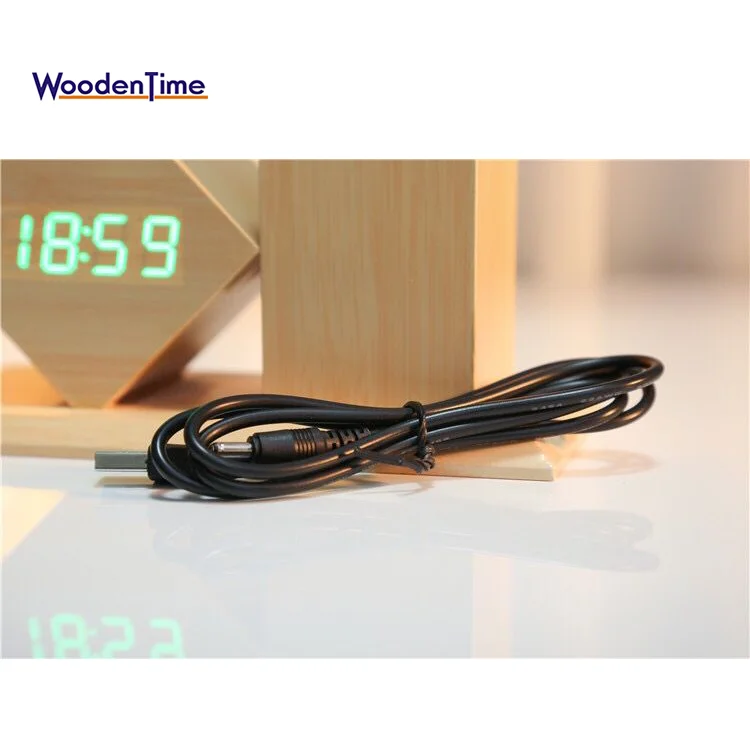New Design Multi Functional Wood Creative Decoration Wooden Crafts Work Pen Holder With LED Clock 