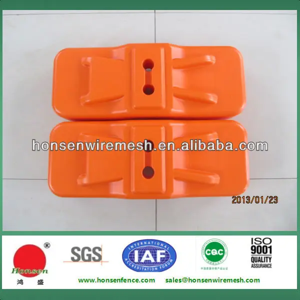 HDPE Orange color Removable Temporary Fence Shoes