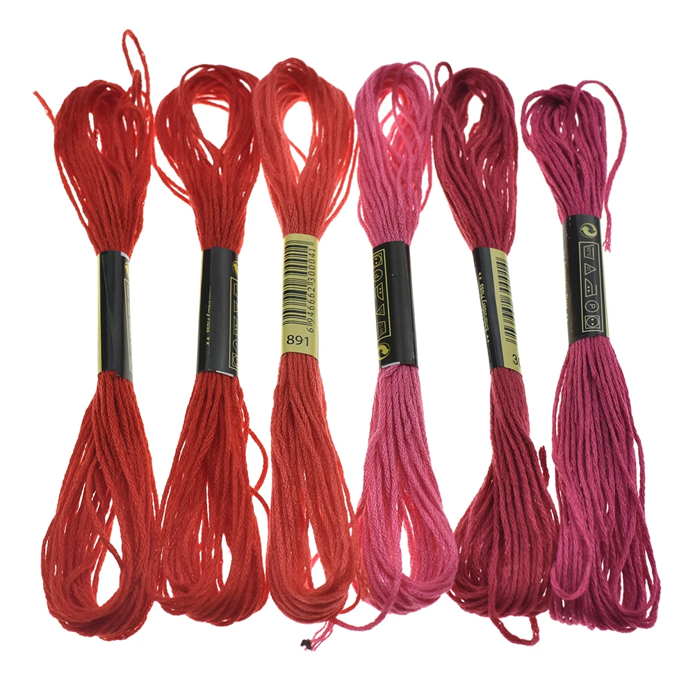 Looen Brand Embroidery Thread Random Color 100pcs Cross Stitch Threads with 6pcs Sewing Needles For Women Mom DIY Sewing Tools (11)
