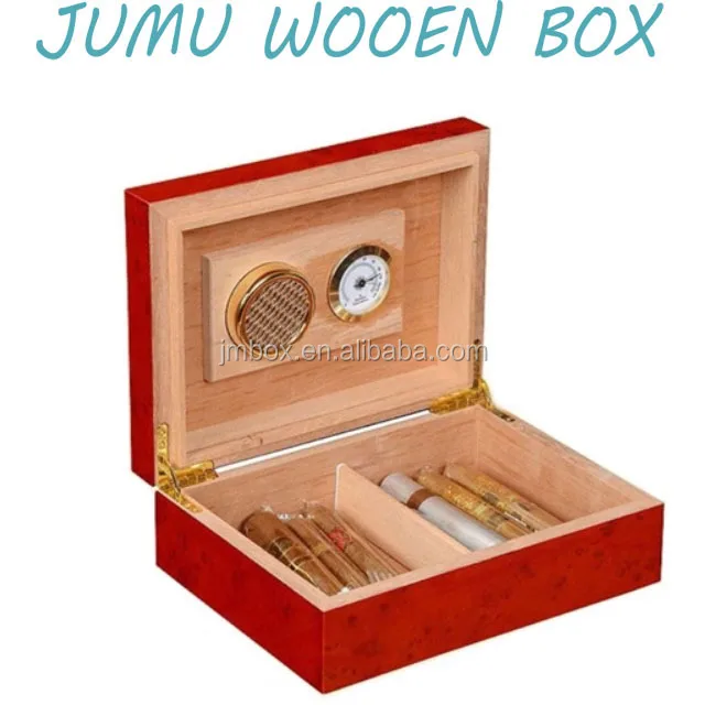 luxury burl wood finish cedar cigar box