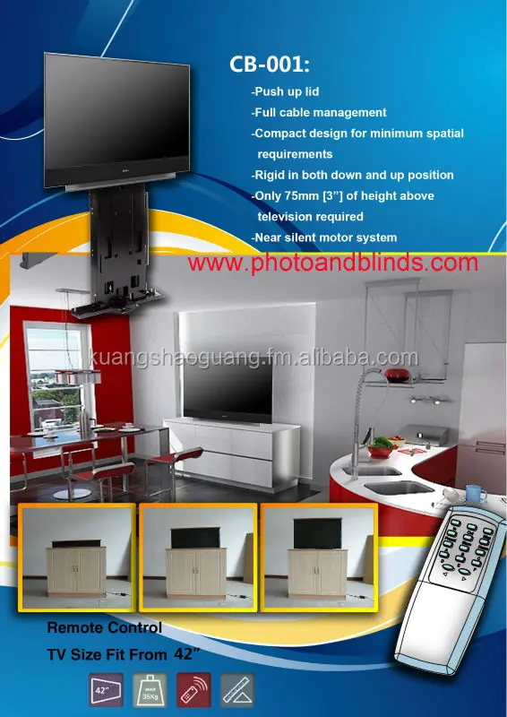 High Quality Cabinet Tv Lift And Vertical Tv Lift Tv Mount