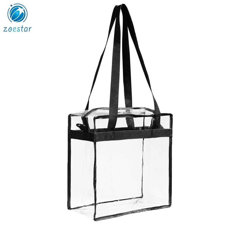The Clear Tote with Zipper Closure is Perfect for Work, Sports Games Cross-Body Messenger Shoulder Transparent Bag