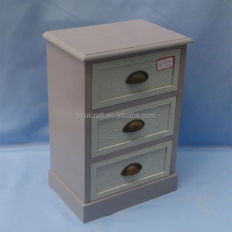 2018 china cheap household storage colorful painting color wood cabinet with 3 wood drawers
