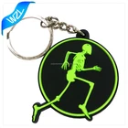 Custom made shaped cheap 2D glow in the dark soft PVC Rubber keychain