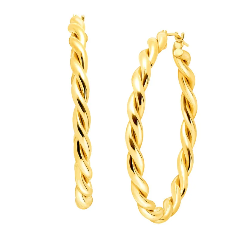 ATHENAA women fashion jewelry 925 Sterling Silver 40mm 14K Gold Plated Twist Big Hoop Earrings, White gold
ATHENAA women fashion jewelry 925 Sterling Silver 40mm 14K Gold Plated Twist Big Hoop Earrings, White gold