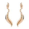 Kaimei fashion jewelry earrings trend 2018 leaf shape earrings long dangle drop metal gold plated tassel earrings for women