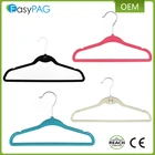 Wholesale colorful 2 size durable velvet clothes line hanger hooks