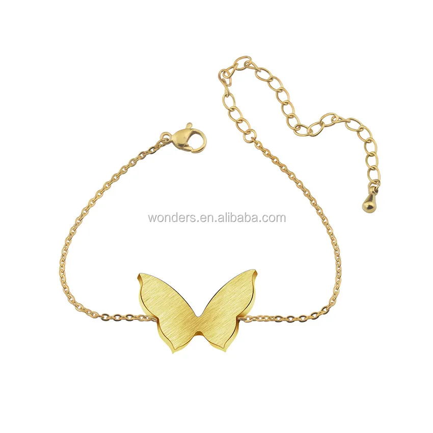 flying butterfly animal charms bracelet bangle stainless steel