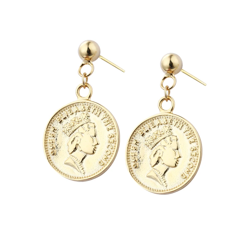 Moyu 925 sterling silver Engraved Elizabeth Gold plated retro circle coin earrings for women
Moyu 925 sterling silver Engraved Elizabeth Gold plated retro circle coin earrings for women