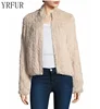 YR1032 Top Quality Real Rabbit Fur knitted jacket Genuine Fur Bomber Jacket