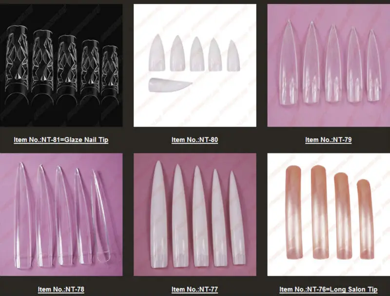 White/Nature Stiletto Square beauty nail tips- NT-80