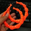 New Punk Celebrity Basketball Wives Big Hoop Earrings Large Neon Color Bamboo Earrings For Women Brincos Fashion Party Jewelry