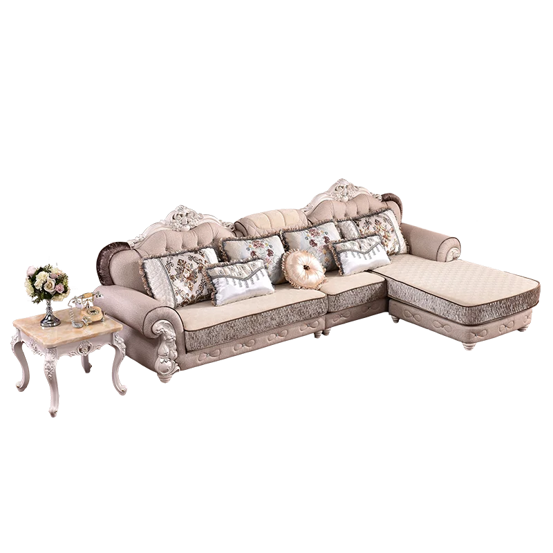 French Antique Living Room Furniture Sectional Sofa Set