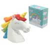 Stylish 3D stereo Ceramic unicorn colorful unicorn money saving box piggy bank