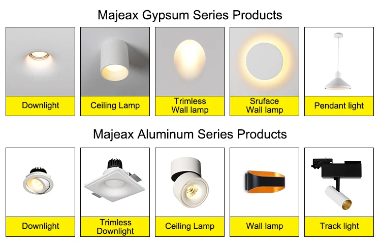 Majeax indoor IP20 modern gypsum ceiling recessed trimless led downlight plaster lamp