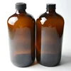 1000ml Amber Round Boston Glass Bottle Chemical Bottles with Phenolic Polycone Cap