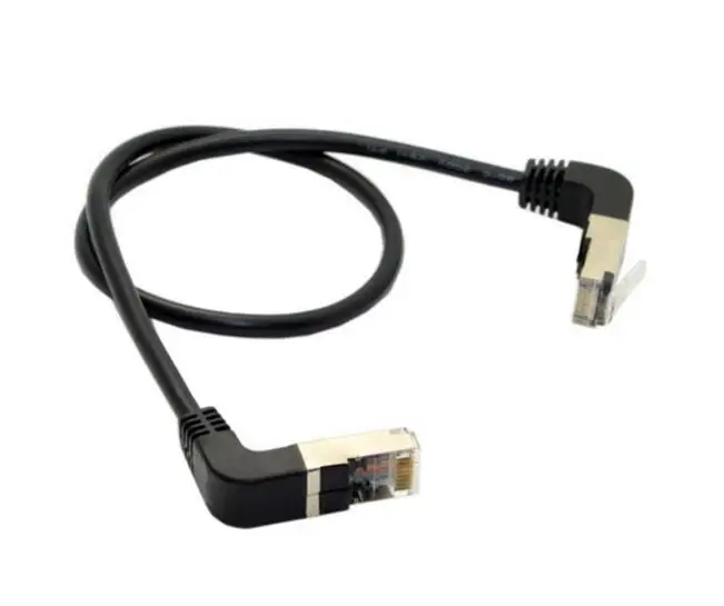 Computer Cables Elbow Down & Up Angled 90 Degree cat5e 8P8C FTP STP UTP Cat 5e Ethernet Network Cable RJ45 LAN Patch Cord 40cm 0.4m 1m 2m 3m 5m Cable Length: 500cm, Color: up and Down