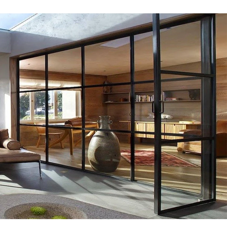 China Wholesale Interior Single Swing Metal French Glass Doors