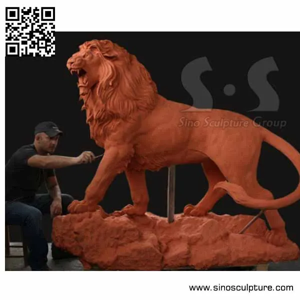 life size brass lion cast, artist cast molds animals