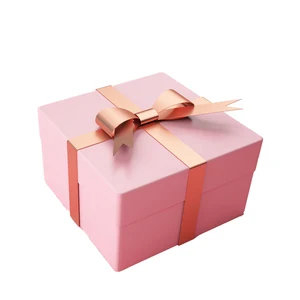 recyclable cardboard pink packaging paper premium gift box with