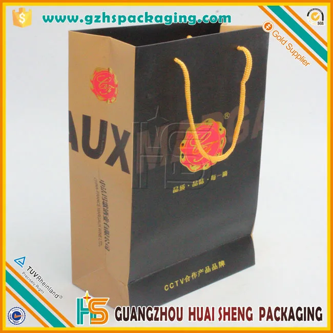 wholesale mini kraft paper glass gift wine bottle bags