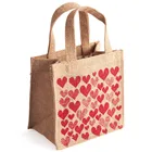 Gift Custom Logo Eco Reusable Cloth Carrying Bags Women Beach Hand Tote laminated grocery promotional Shopping Handbags Jute Bag
