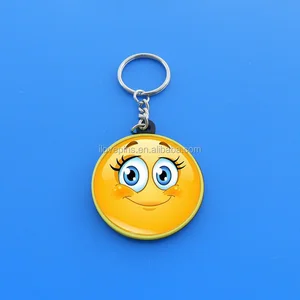 wholesale customized 3d emoji face pvc keychain/keyring