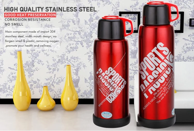 Promotional Double Wall Vacuum Thermos, Metal Thermos Flask, Stainless Steel Thermos Sport Bottle