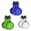 manufacturer wholesale 2 in 1portable travel dispenser multifunctional dog water bottle with two silicone collapsible bowls