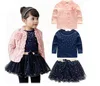 Little Girls Coat clothesTutu dress 3 Pieces Baby Clothes Clothing children baby flower girls party dress baby winter clothes