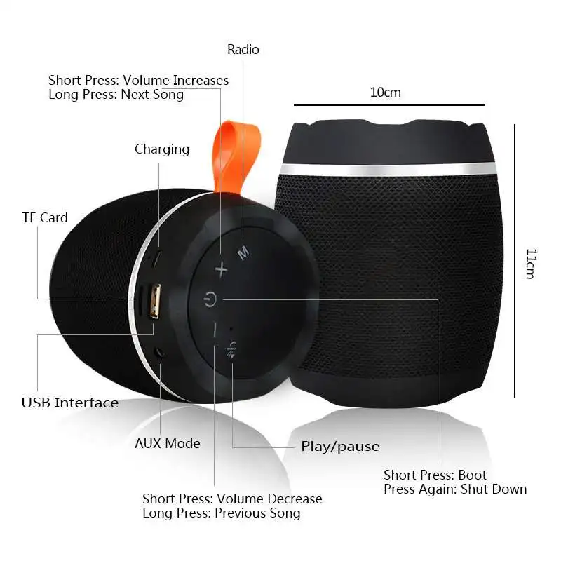 AK102 Wireless Mini Speaker outdoor portable subwoofer speaker - ANKUX.COM