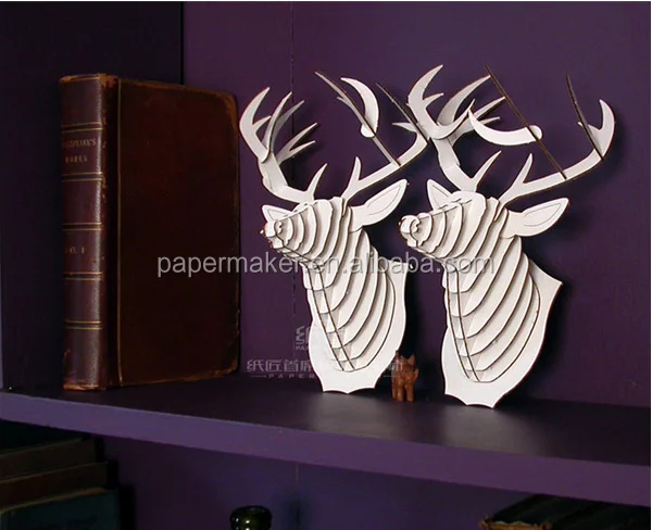 2019 wholesale home wall artificial decorative paperboard deer head statue